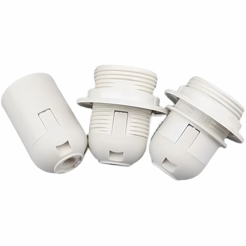 E14 E27塑料灯头吊灯台灯落地灯壁灯卡式灯头灯座螺口全牙光身 - 图3