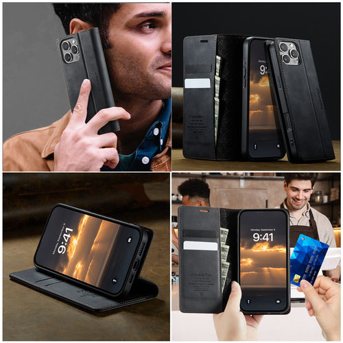 适用装咭电话套iphone 16pro苹果15Pro手机壳ip12/13插卡14plus手機零钱包16e高档11皮套带卡包leather cover - 图2