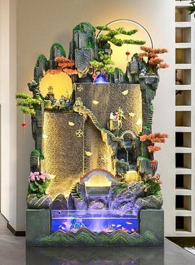 风水轮大型山水假山循环水鱼缸喷泉客厅玄关加湿器庭院造景装饰