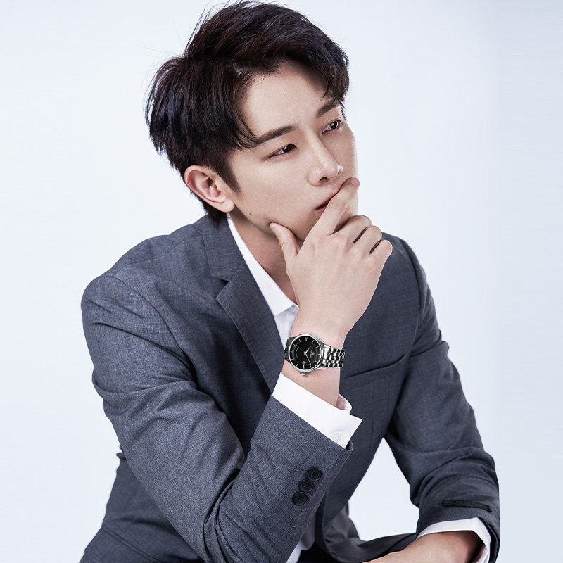 天王表新品男女情侣对表休闲时尚防水钢带机械男女表51134