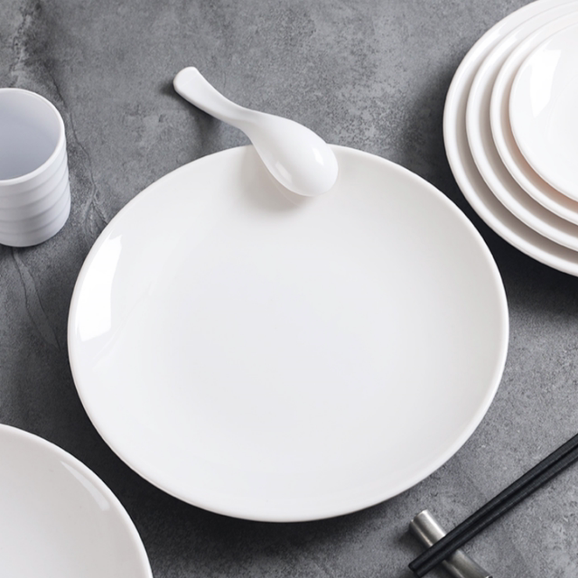 Rice bowl commercial melamine fast food plate imitation porcelain rice bowl special plate catering restaurant plastic dinner plate square