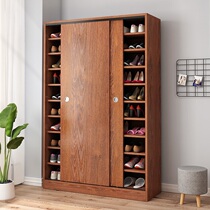 Sliding door Shoe cabinet Multi-level home Xuan Cabinet Door Shoe Rack Large Capacity Provincial Space Balcony Solid Wood lockers