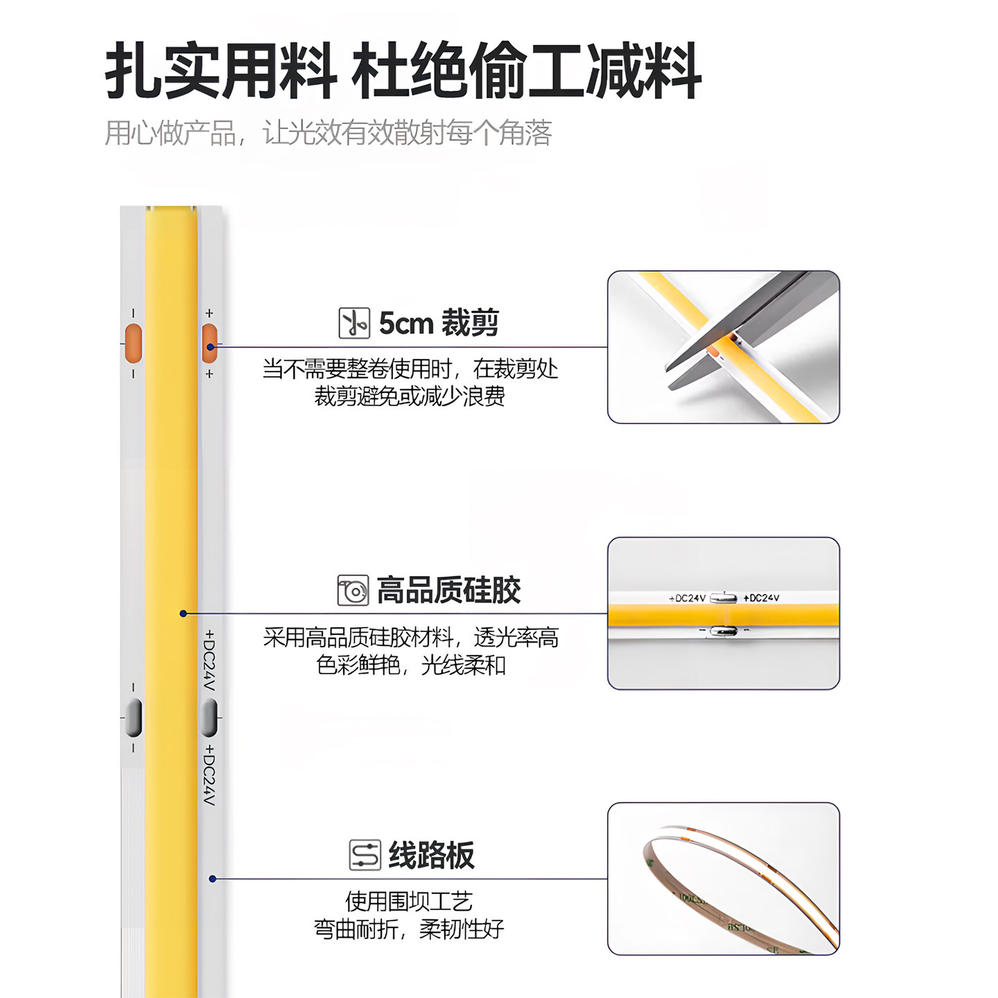 COB两线智能灯带已接入米家APP无极调光调色厨柜衣柜天花线性小灯,淘宝优惠券,粉丝福利购,淘宝优惠卷