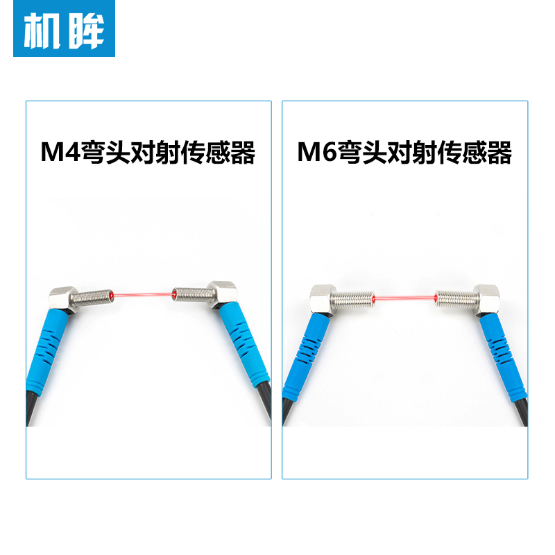 机眸M3-M18激光对射光电开关传感器NPN常开24V可见光红外感应开关 - 图2