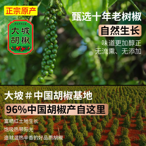 正宗海南特产胡椒白胡椒粒家用胡椒粉黑胡椒粒调味品纯正研磨器 - 图0