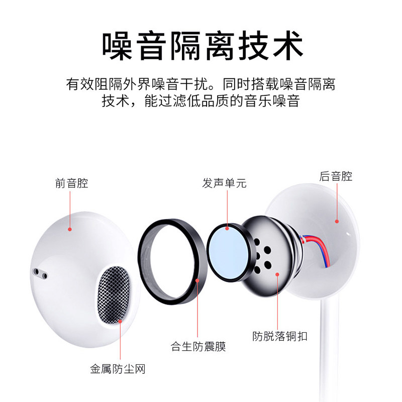 有线耳机半入耳式3.5mm圆孔高音质线控圆头电脑收音机通用游戏麦,淘宝优惠券,粉丝福利购,淘宝优惠卷