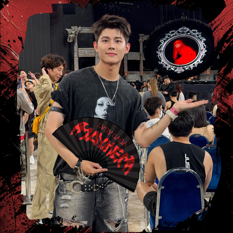 ladygaga扇子粉丝周边音乐节明星演唱会来图定制应援扇双面款折扇,淘宝优惠券,粉丝福利购,淘宝优惠卷