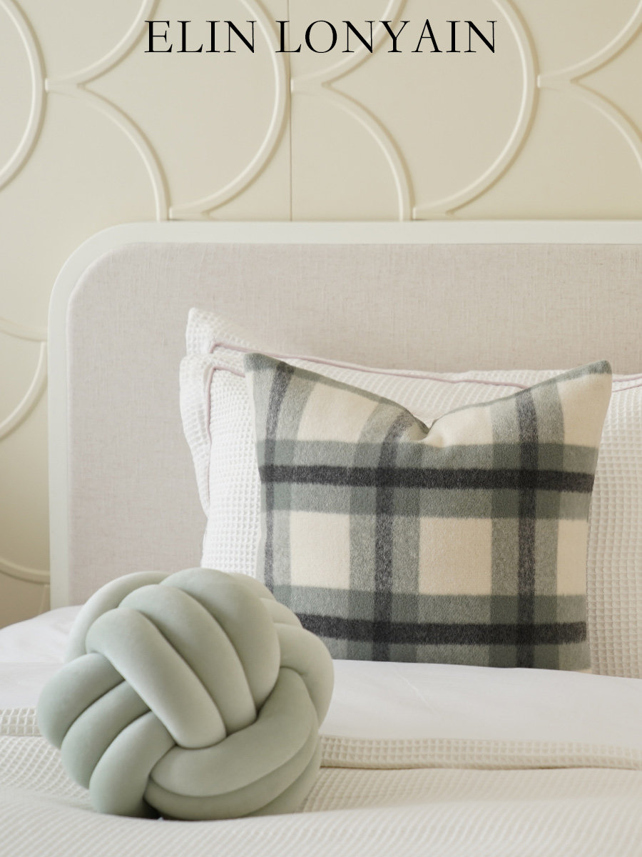 ELIN LONYAIN现代简约轻奢绿色系样板房儿童房床品搭配抱枕搭毯,淘宝优惠券,粉丝福利购,淘宝优惠卷