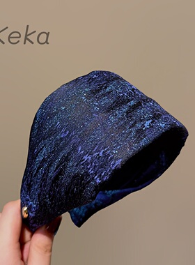 新款复古鎏金亮闪蓝紫头箍发饰