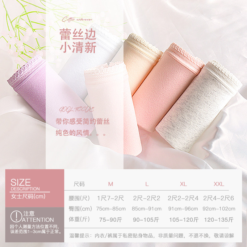 北极绒纯棉抗菌裆女士透气全棉内裤 北极绒厚越内裤