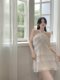 Pure lust ແບບ halterneck dress summer ແບບຝຣັ່ງອຸດສາຫະກໍາຫນັກ