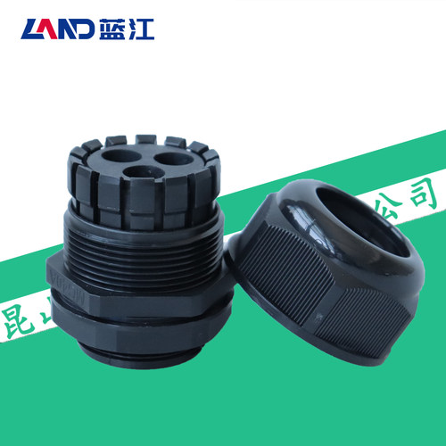 蓝江LAND 三孔尼龙格兰头IP68密封电缆固定头多孔3芯塑料防水接头 - 图3