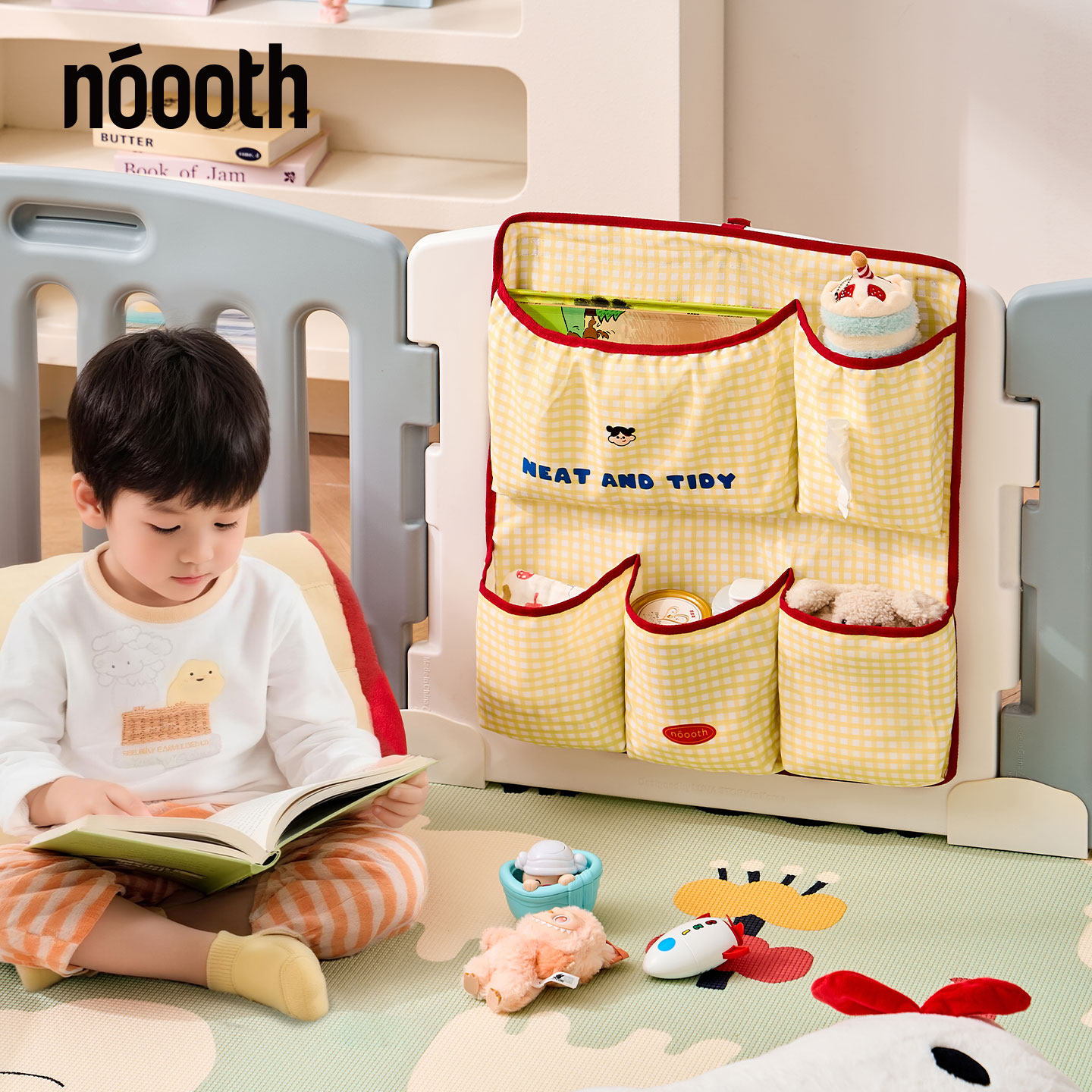 诺室hola家婴儿围栏爬爬垫拖鞋专用收纳挂袋宝宝防护栏门整理杂物,淘宝优惠券,粉丝福利购,淘宝优惠卷