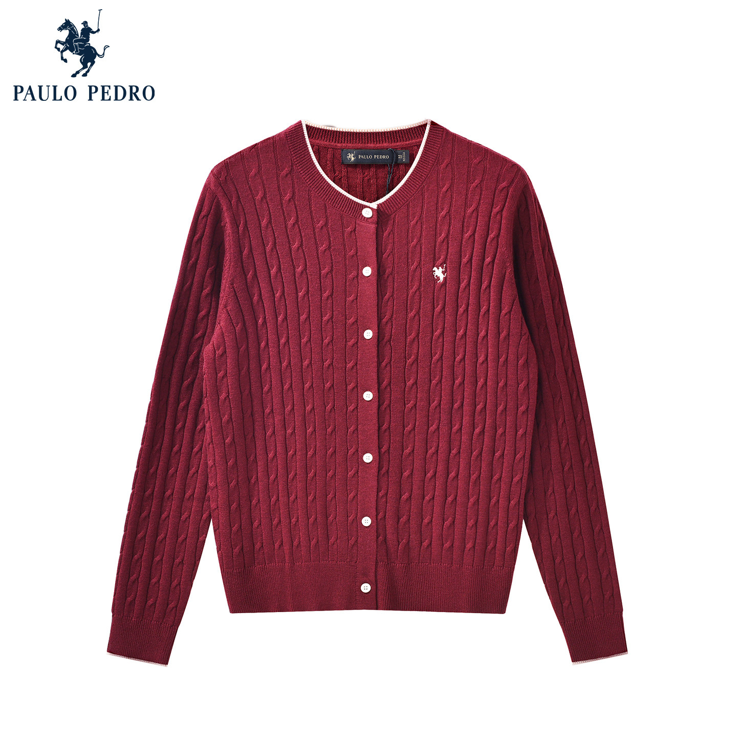 保罗彼得2025秋新款女士针织衫气质开衫毛衣圆领短外套SLECZ00051,淘宝优惠券,粉丝福利购,淘宝优惠卷