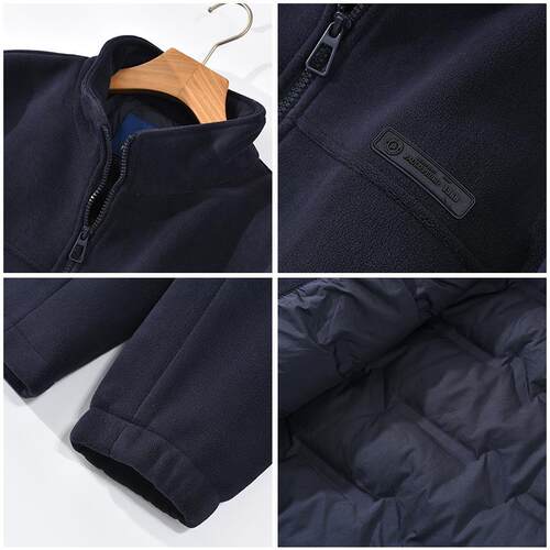 保罗彼得冬季新款男士抓绒外套休闲羽绒服保暖夹克衣SGDD75680 - 图3