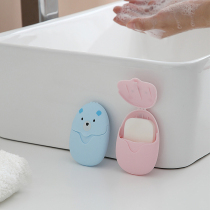 Disposable Soap Sheet Portable Mini Cute Box Set Soap Paper Students Children Outdoor Hand Wash Sheet Soap Paper