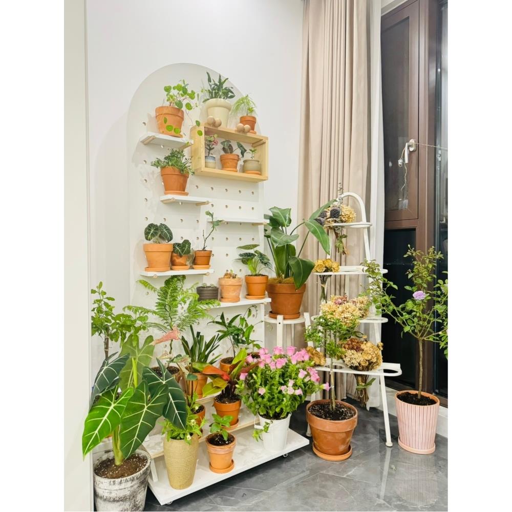 阳台洞洞板养花架绿植墙定制置物架墙上装饰窗台落地移动花盆架子 - 图0