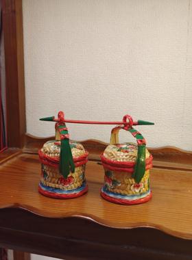 潮汕春盛竹编手绘竹篮子中秋春节送礼传统节日潮州竹编春盛