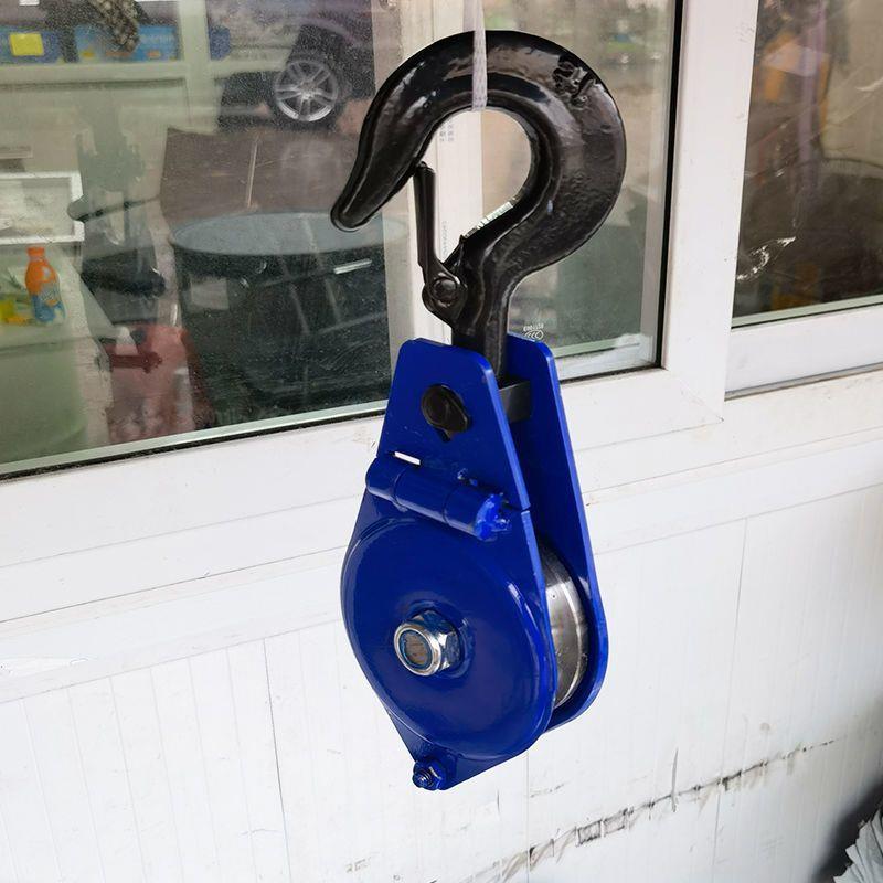 国标滑轮大全组吊轮省力起重滑车钢丝绳滑轮0.5/1/2/3/5T滑轮吊钩 - 图0