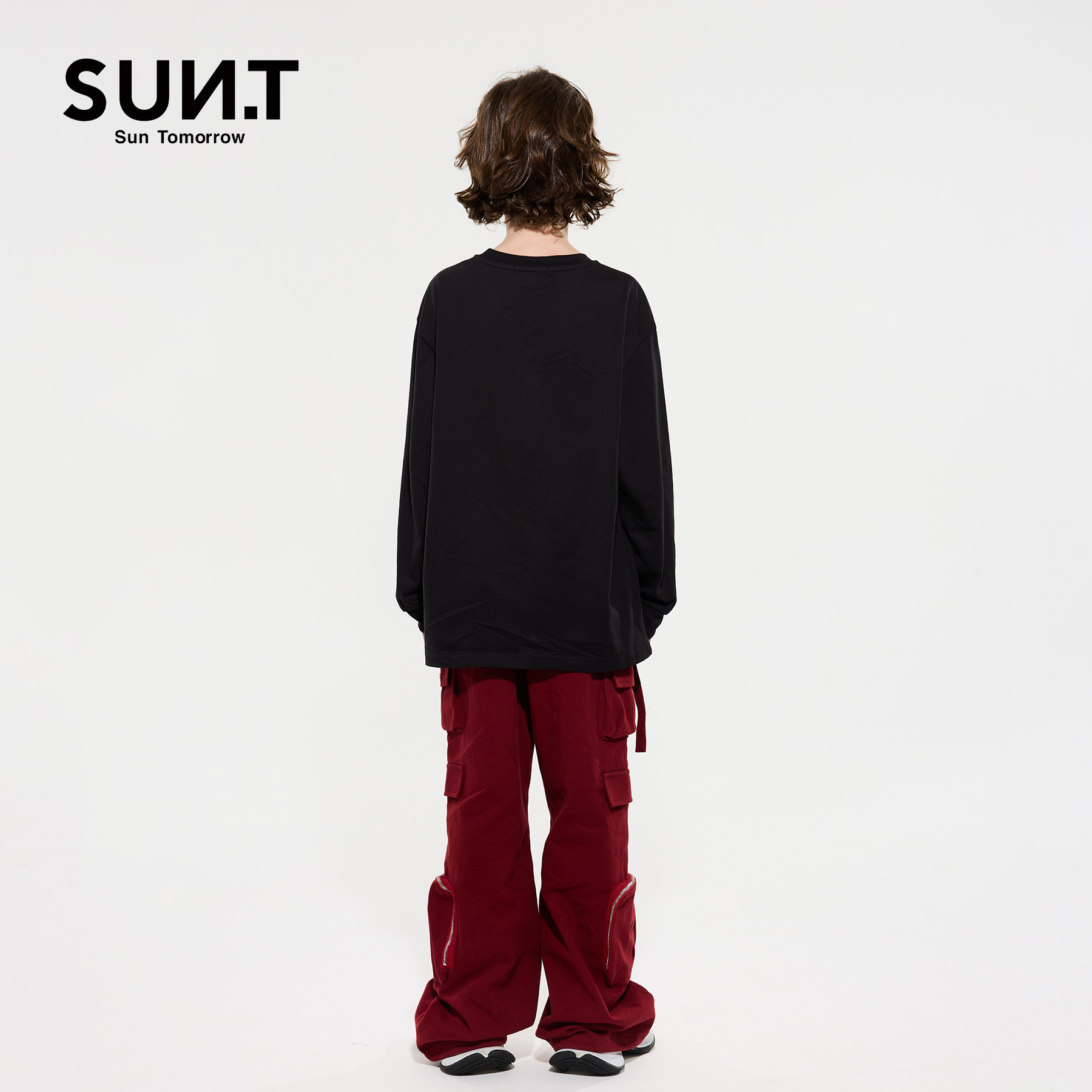 suntomorrow童装长袖t恤2025秋冬男女童纯色休闲纯棉宽松上衣潮,淘宝优惠券,粉丝福利购,淘宝优惠卷