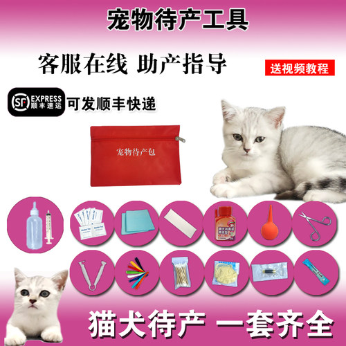 猫咪待产包接生工具生产包产房用品全套装宠物狗狗怀孕生产繁殖箱 - 图0