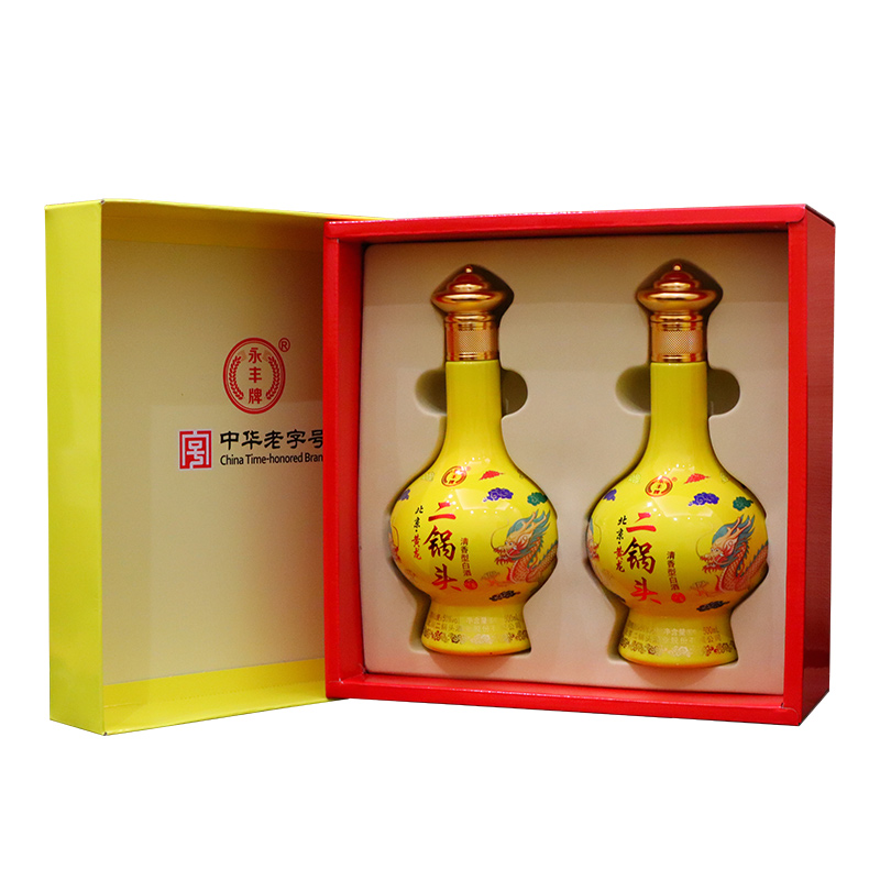 永丰牌北京二锅头送龙年限定黄龙礼盒装清香型白酒二锅头旗舰店