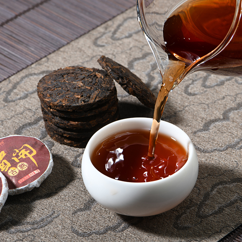 云南勐海布朗贺开曼迈古树纯料普洱茶熟茶迷你玲珑七子小玉饼588g