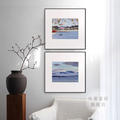 北欧复古客厅装饰画简约玄关风景挂画现代小众艺术壁画酒店民宿画 - 图0