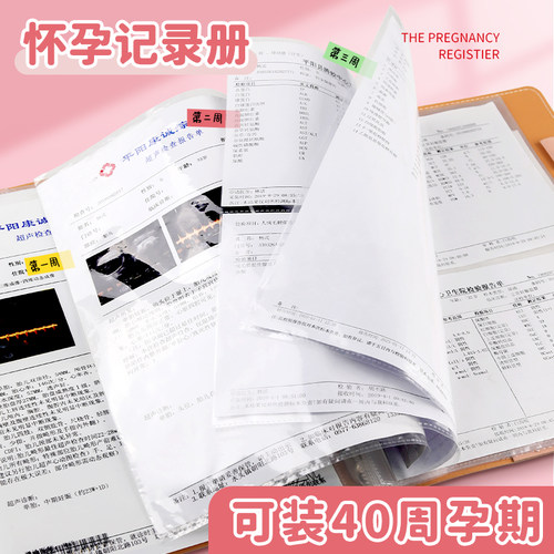 2026年新款孕妈产检报告单记录册孕妇b超孕检收纳册检查资料病厉档案袋a5手册本蛇宝宝怀孕包孕期档案册活页 - 图0