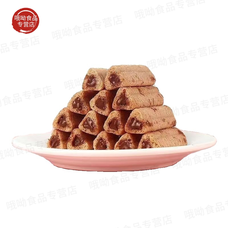 巧遇心焰遇熔岩三角酥金字塔巧克力夹心饼干威化棒米果谷物棒零食