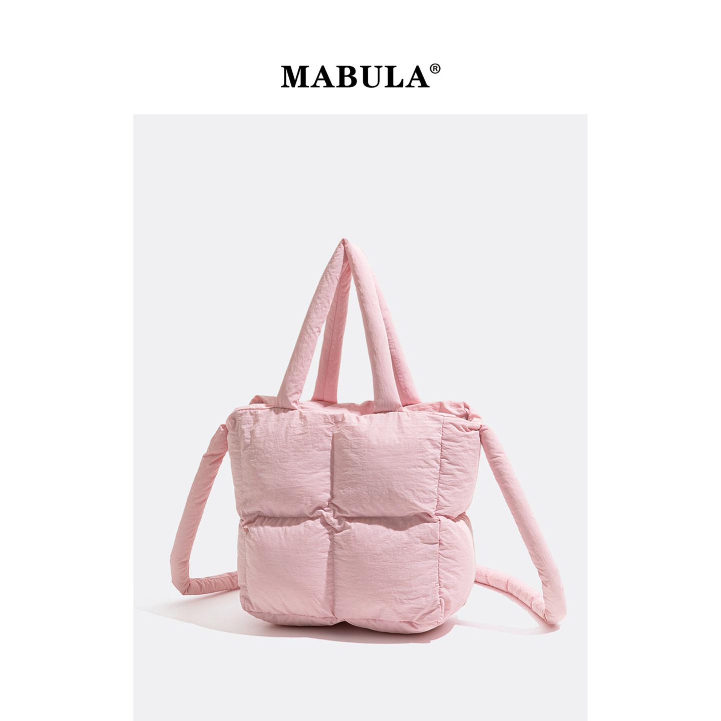 MABULA多巴胺方块棉服云朵包女2026春季简约托特包通勤单肩斜挎包,淘宝优惠券,粉丝福利购,淘宝优惠卷