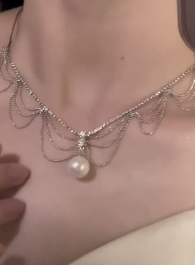 锁骨链设计感温柔珍珠项链颈链