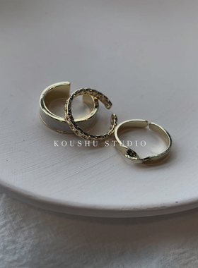 koushu蔻述金色冷淡风ins戒指