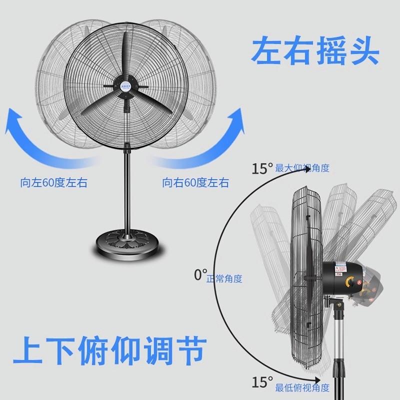 工业电风扇落地墙壁挂大功率工厂商用烧烤立式摇头超强风力牛角扇 - 图1