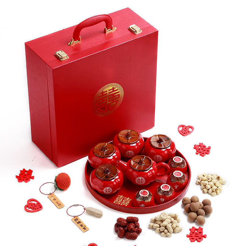 结婚礼物送新人订婚礼品闺蜜新娘茶具套装伴手礼柿柿如意陪嫁实用