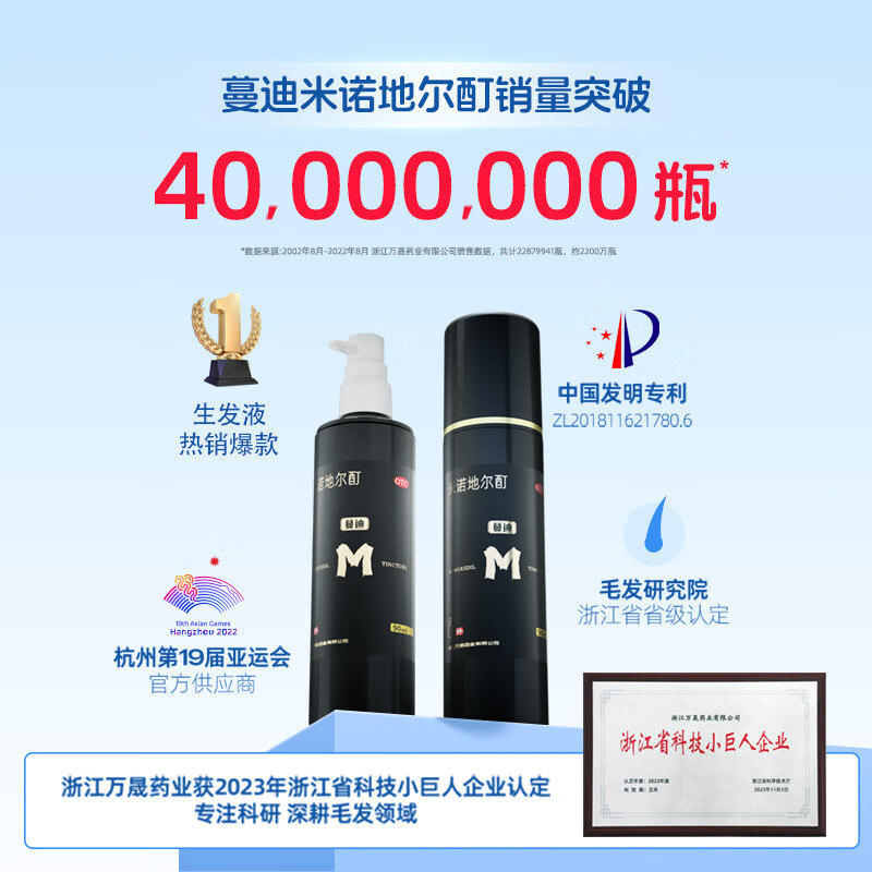 蔓迪米诺地尔酊90ml*2曼迪生发喷雾剂5%男女脱发雄脱白发斑秃正品 - 图1