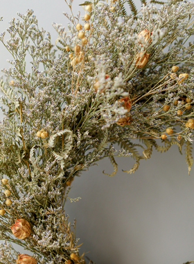 北欧天然干花花环挂饰墙面装饰