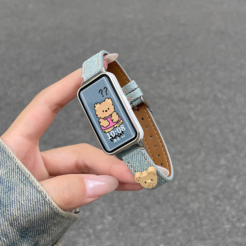 北想适用keep手环B4表带秋冬创意b5新款Keep运动手环b4lite手表带帆布复古牛仔KEEP智能手环腕带配件表壳 - 图0