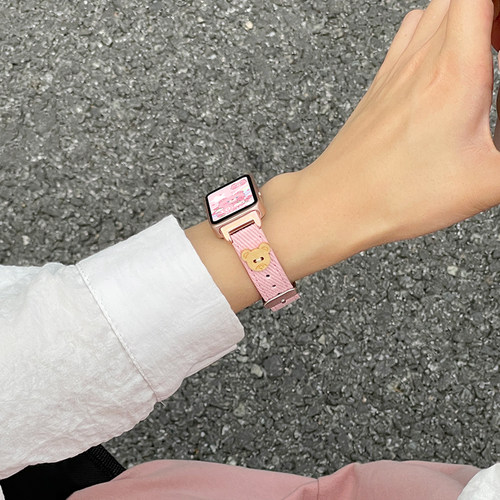 北想适用keep手环B4表带秋冬创意b5新款Keep运动手环b4lite手表带帆布复古牛仔KEEP智能手环腕带配件表壳 - 图3