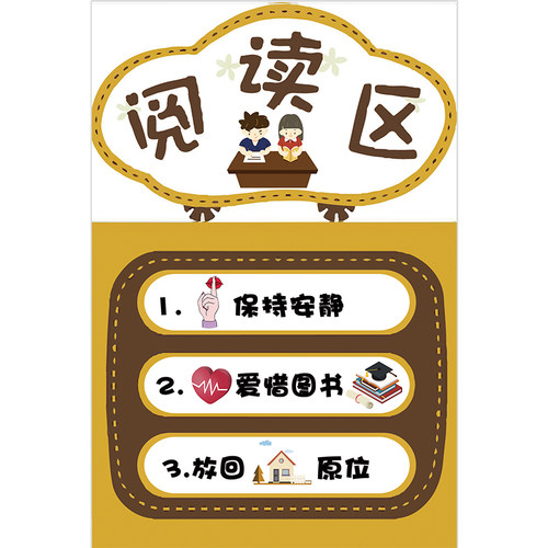 幼儿园区角牌区域规则儿童约定守则进区标识贴纸活动布置装饰墙贴 - 图3