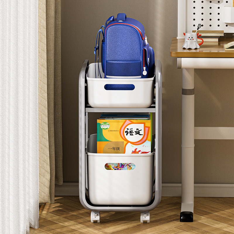 书包置物架可移动小推车书本收纳架带轮桌下家用放书神器学生书架,淘宝优惠券,粉丝福利购,淘宝优惠卷