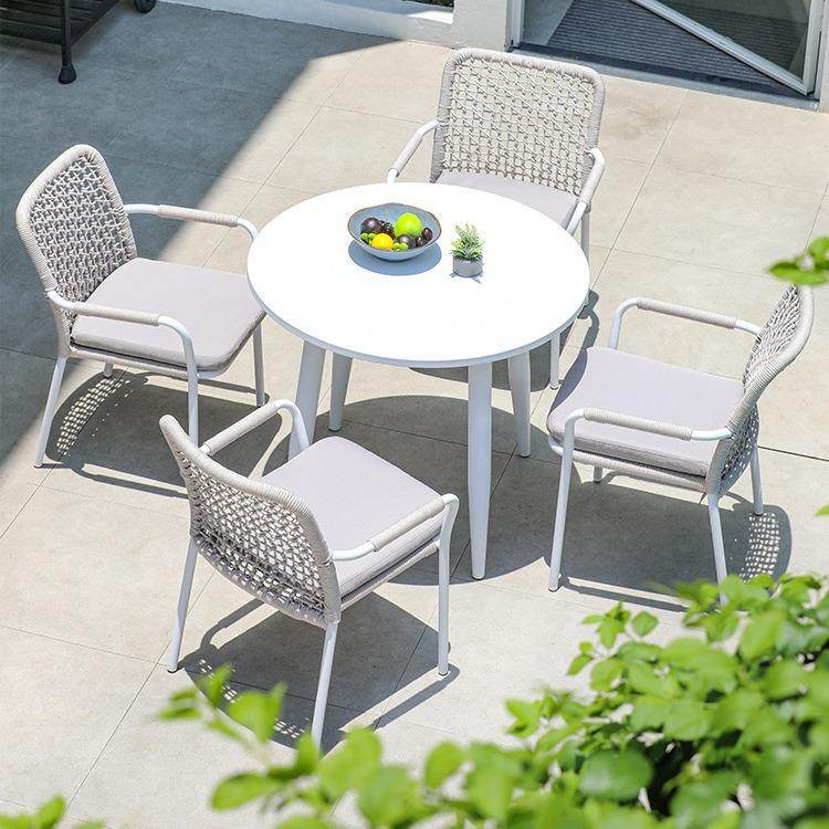 户外桌椅藤椅别墅庭院简约白色阳台室外露台花园休闲绳编波洛椅子,淘宝优惠券,粉丝福利购,淘宝优惠卷