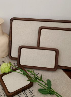 木质首饰盘胡挑木珠宝戒指项链陈列展示盘实木饰品托盘拍照道具