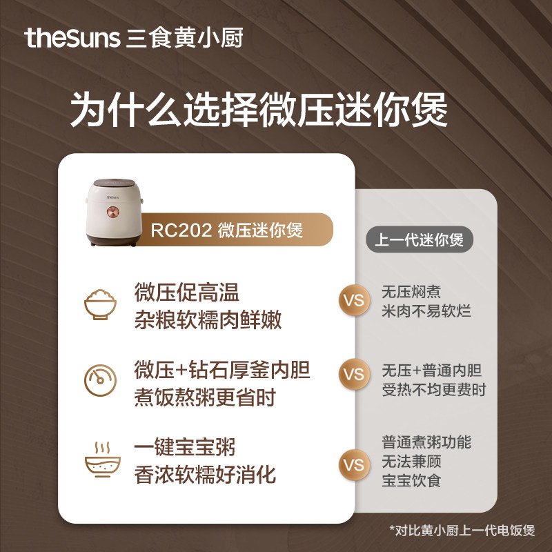三食黄小厨迷你家用1.2升粥电饭煲 三食黄小厨电饭煲
