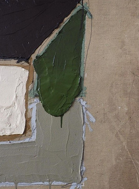 HW.paint|原创手绘《初衷》侘寂风油画客厅横版挂画装饰画肌理画