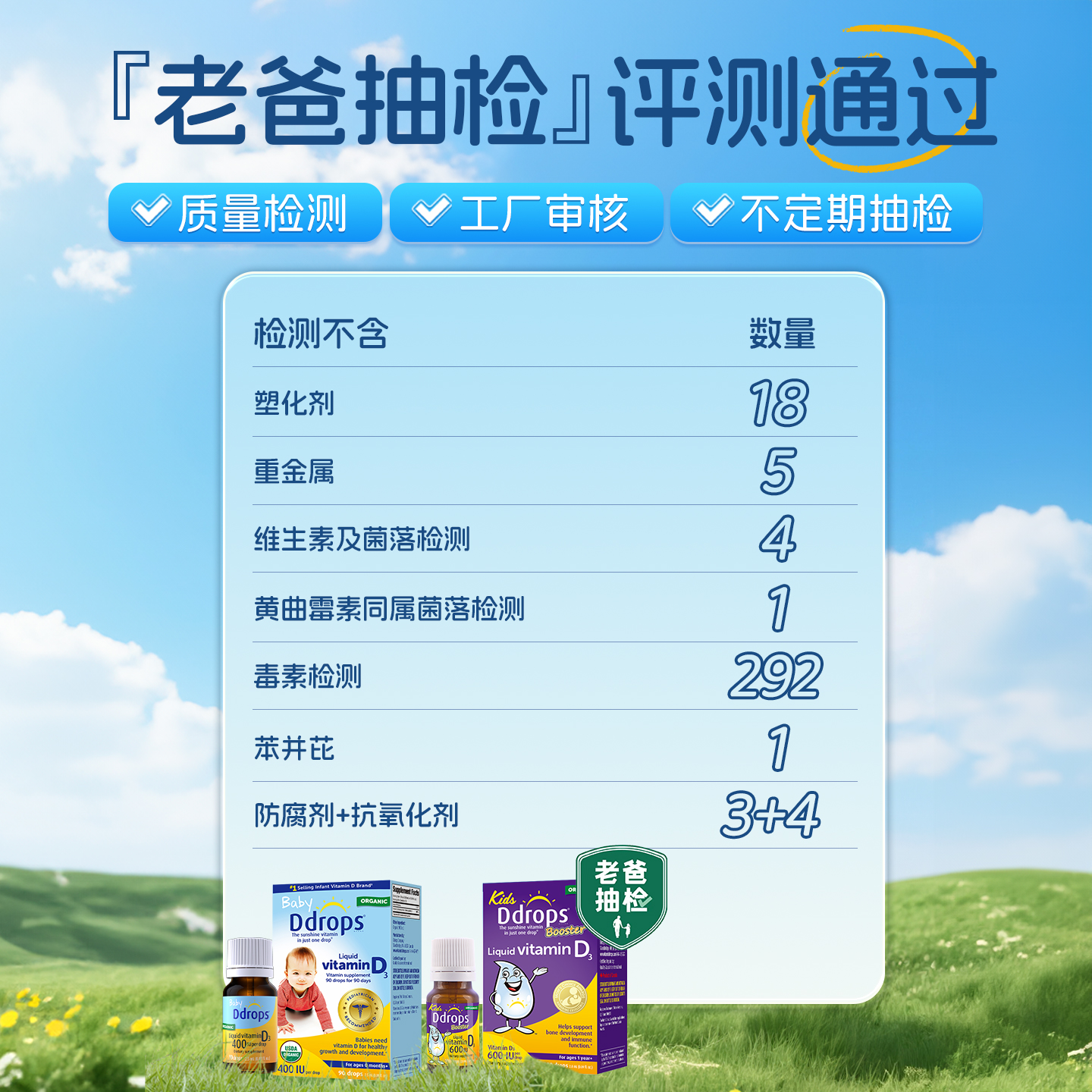 Ddrops滴卓思旗舰店婴幼儿d3滴剂维生素d宝宝补钙婴儿vd3儿童vd