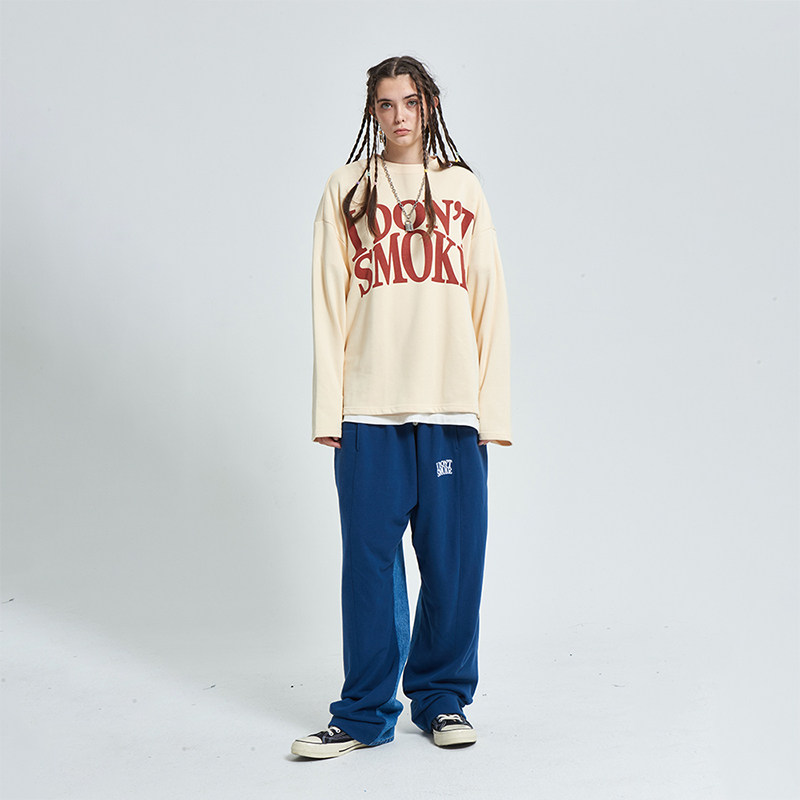donsmoke秋冬拒绝吸烟logo标语卫衣 donsmoke卫衣