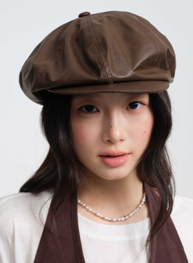 clasico皮质报童帽女春夏透气