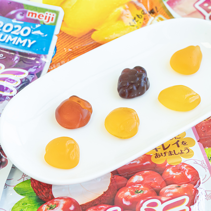 日本进口明治meiji果汁软糖桃子味草莓葡萄蜜桔菠萝味袋装零食 鲸鱼直邮 淘优券
