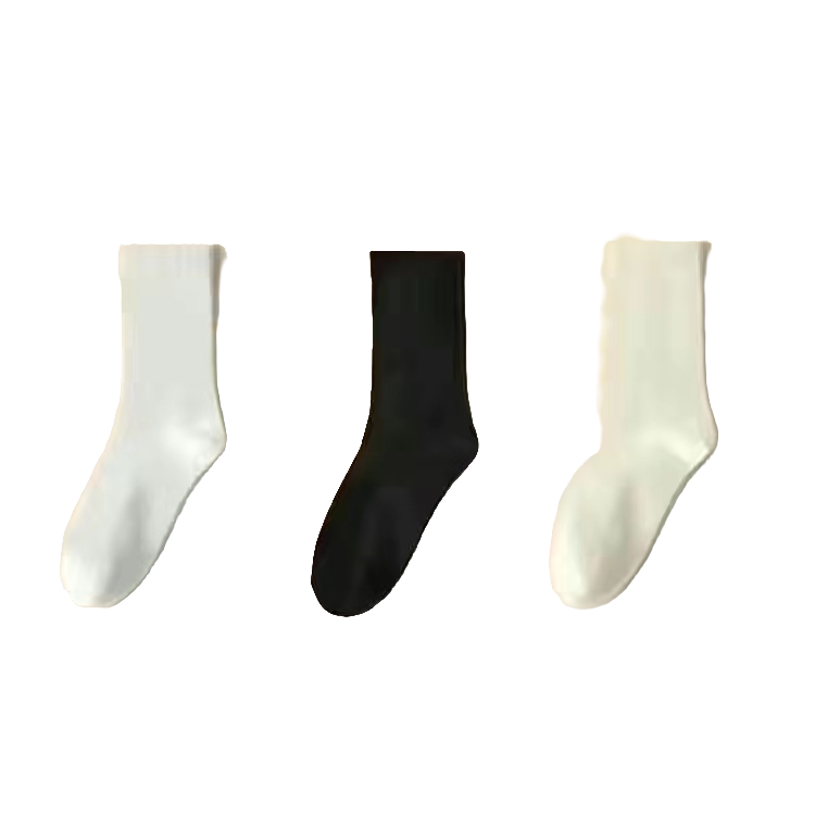 Summer mid-calf socks, white socks, women's solid color pile socks, confinement socks, long socks, home and daily use